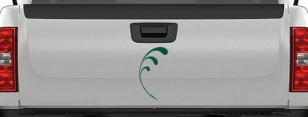 3 Leaf Swirl Car or Truck Window Decal Sticker (Dark Green)