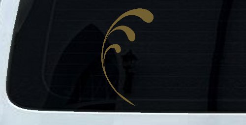 3 Leaf Swirl Car or Truck Window Decal Sticker (Gold)