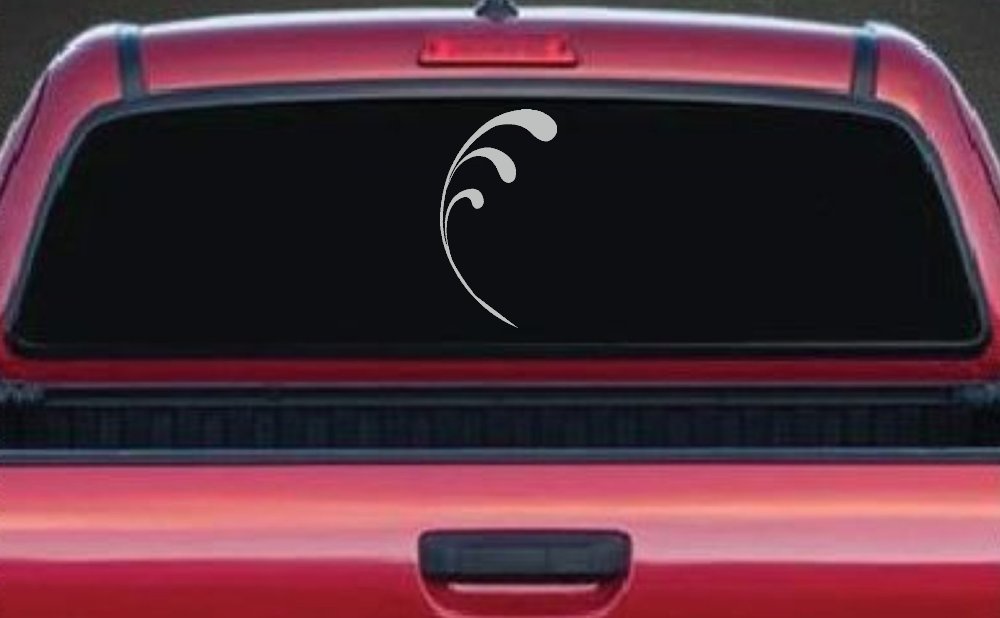 3 Leaf Swirl Car or Truck Window Decal Sticker (Light Gray)