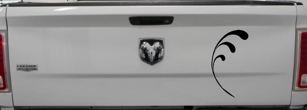 3 Leaf Swirl Car or Truck Window Decal Sticker (Matte Black)