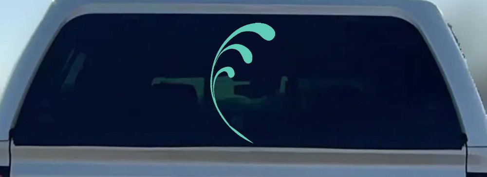 Elegant 3 Leaf Swirl Vinyl Decal for Car Truck Windows - Easy Apply Sticker (Mint)