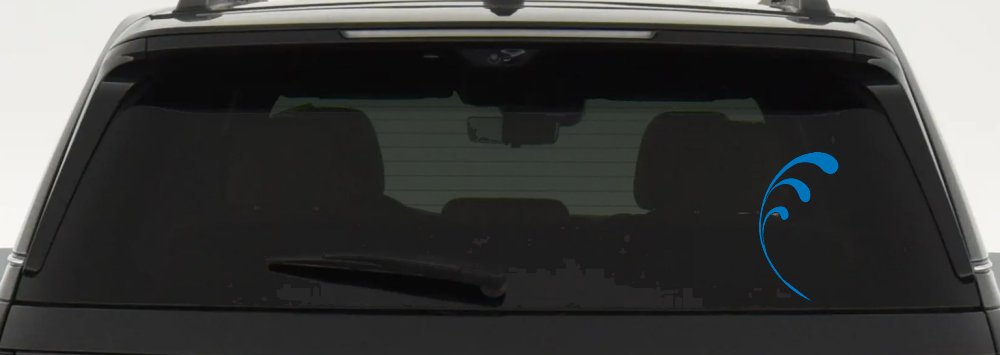3 Leaf Swirl Car or Truck Window Decal Sticker (Sky Blue)
