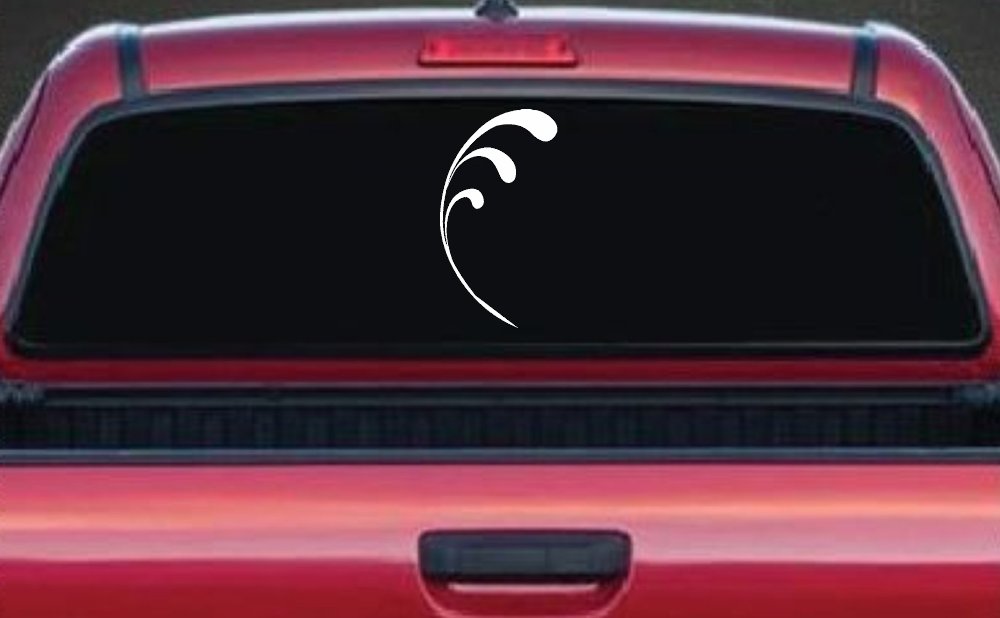 3 Leaf Swirl Car or Truck Window Decal Sticker (White)