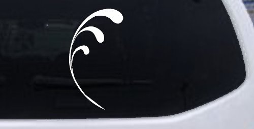 3 Leaf Swirl Car or Truck Window Decal Sticker (White)