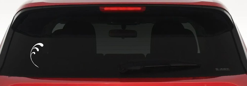 3 Leaf Swirl Car or Truck Window Decal Sticker (White)