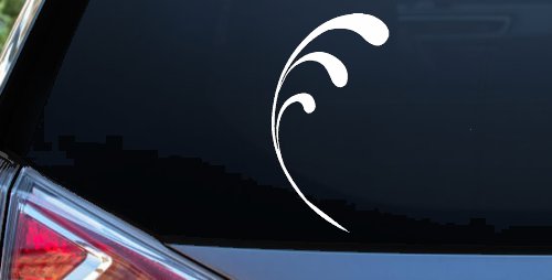 Elegant 3 Leaf Swirl Vinyl Decal for Car Truck Windows - Easy Apply Sticker (White)