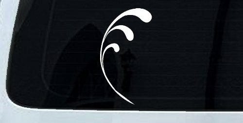 3 Leaf Swirl Car or Truck Window Decal Sticker (White)