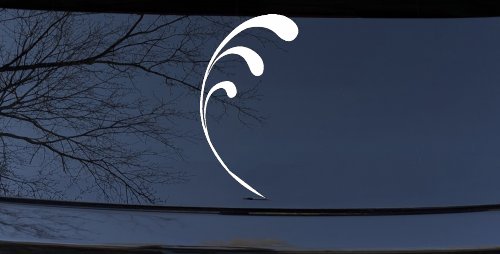 3 Leaf Swirl Car or Truck Window Decal Sticker (White)