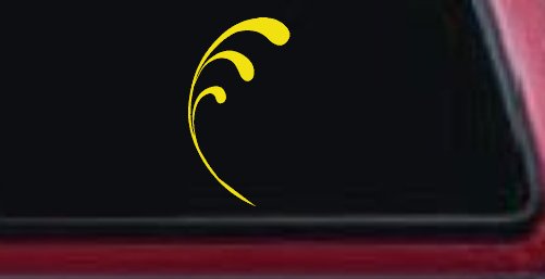 Elegant 3 Leaf Swirl Vinyl Decal for Car Truck Windows - Easy Apply Sticker (Yellow)