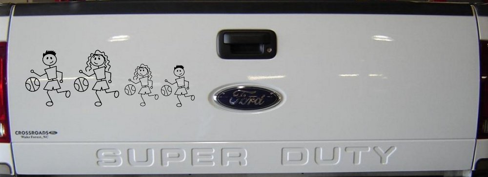 Basketball Stick Family Car or Truck Window Decal Sticker