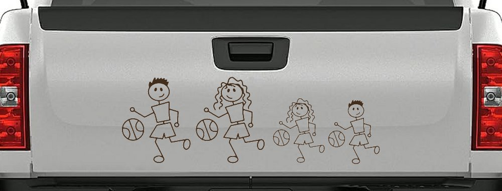 Basketball Stick Family Car or Truck Window Decal Sticker