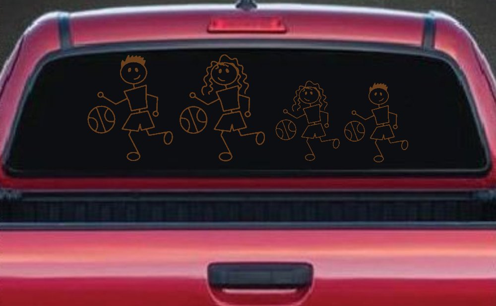 Basketball Stick Family Car or Truck Window Decal Sticker (Copper)
