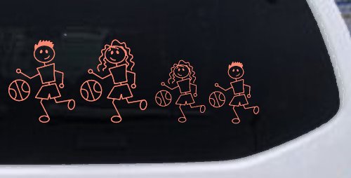 Basketball Stick Family Car or Truck Window Decal Sticker