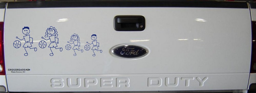 Basketball Stick Family Car or Truck Window Decal Sticker