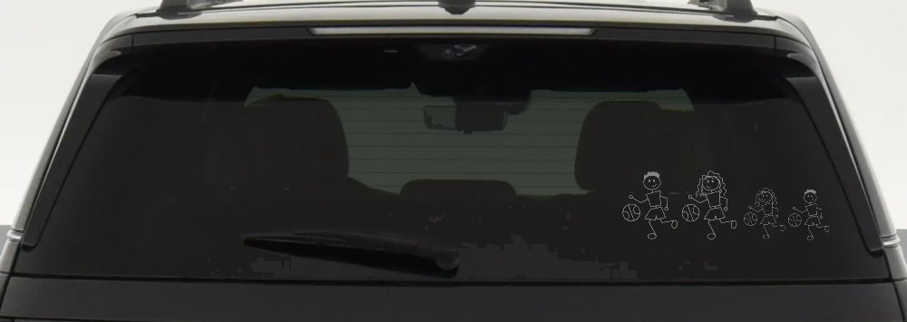 Basketball Stick Family Car or Truck Window Decal Sticker