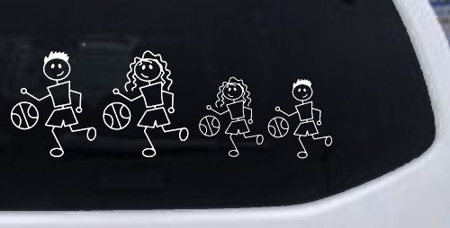 Basketball Stick Family Car or Truck Window Decal Sticker