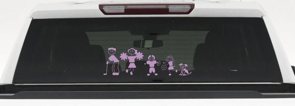 Golfing Dad Stick Family Car or Truck Window Decal Sticker (Lilac)