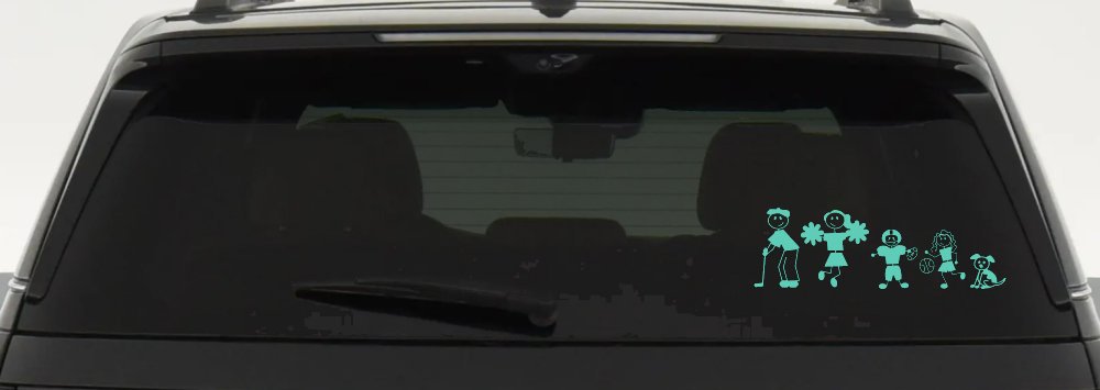 Golfing Dad Stick Family Car or Truck Window Decal Sticker (Mint)