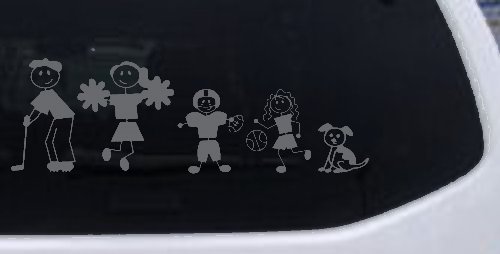 Golfing Dad Stick Family Car or Truck Window Decal Sticker (Silver)