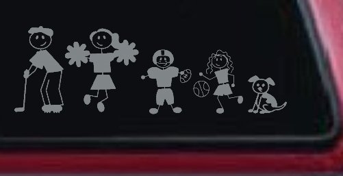 Golfing Dad Stick Family Decal Car Truck Window Vinyl Sticker (Telegrey)