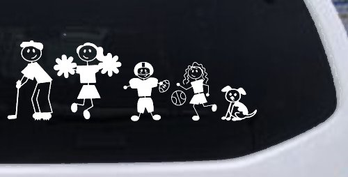 Golfing Dad Stick Family Car or Truck Window Decal Sticker (White)
