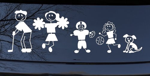 Golfing Dad Stick Family Car or Truck Window Decal Sticker (White)
