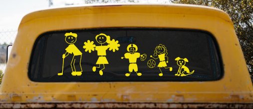 Golfing Dad Stick Family Car or Truck Window Decal Sticker (Yellow)
