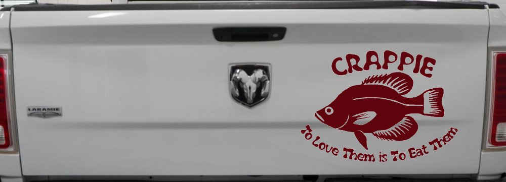 Crappie Fishing To Love Them is to Eat Them Car or Truck Window Decal Sticker