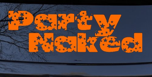 Party Naked Car or Truck Window Decal Sticker (Orange)