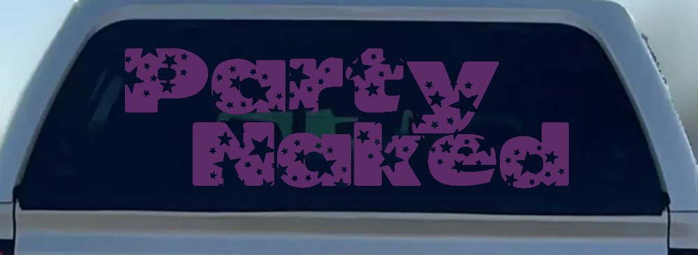 Party Naked Car or Truck Window Decal Sticker (Violet)