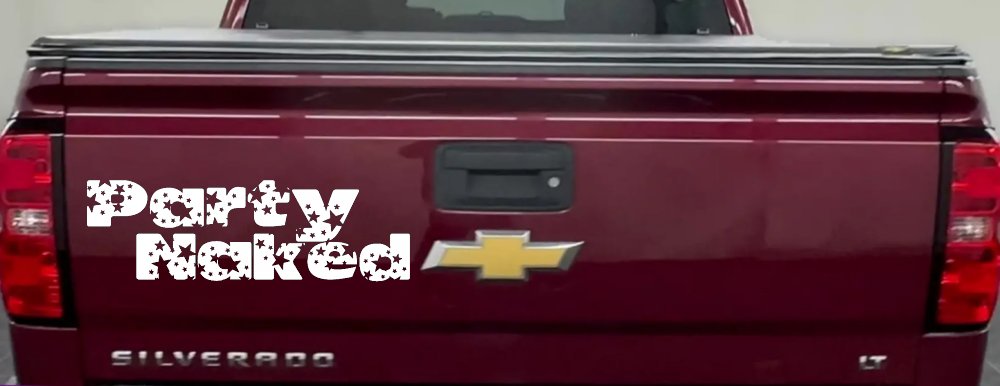 Party Naked Car or Truck Window Decal Sticker (White)