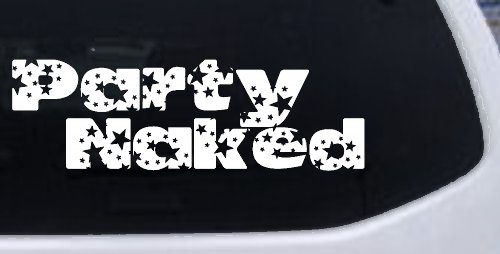 Party Naked Car or Truck Window Decal Sticker (White)
