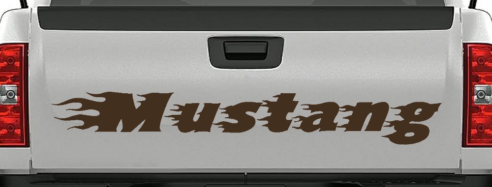 Flaming Mustang Racing Car Truck Window Vinyl Decal Sticker (Brown)