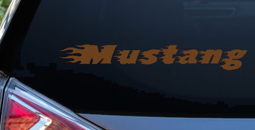 Flaming Mustang Racing Car or Truck Window Decal Sticker (Copper)
