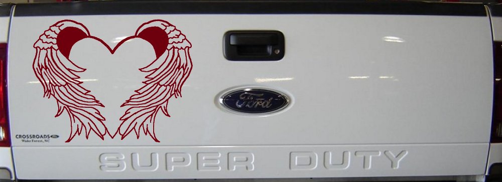 Heart With Angel Wings Christian Car or Truck Window Decal Sticker