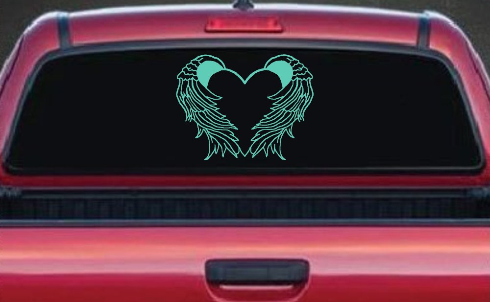 Heart With Angel Wings Christian Car or Truck Window Decal Sticker