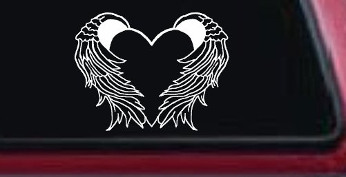 Heart With Angel Wings Christian Car or Truck Window Decal Sticker