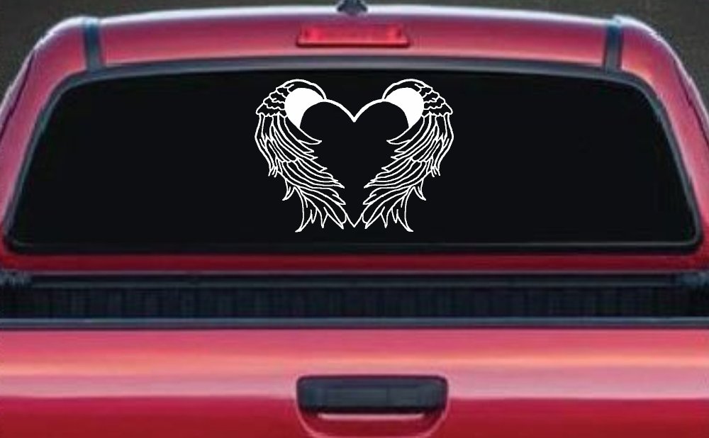 Heart With Angel Wings Christian Car or Truck Window Decal Sticker