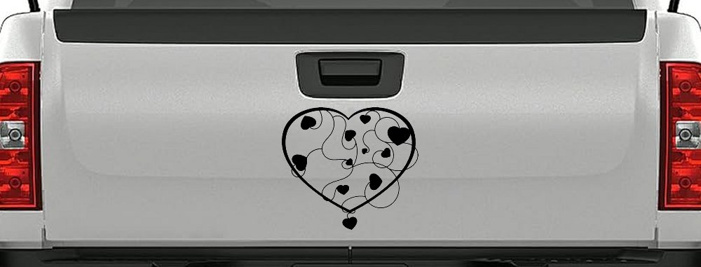 Heart With Vines Swirls Car or Truck Window Decal Sticker