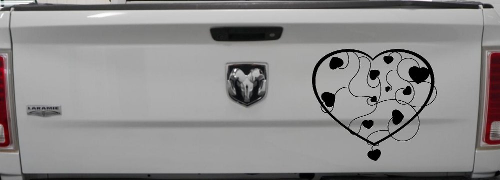 Heart With Vines Swirls Car or Truck Window Decal Sticker