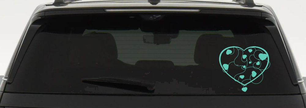 Heart With Vines Swirls Car or Truck Window Decal Sticker