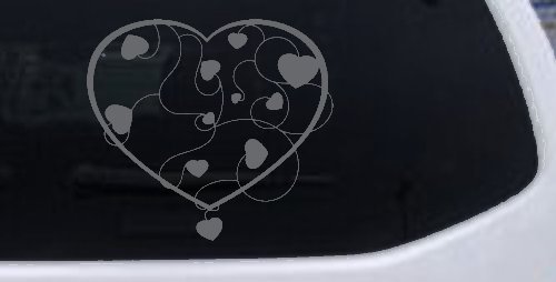 Heart With Vines Swirls Car or Truck Window Decal Sticker