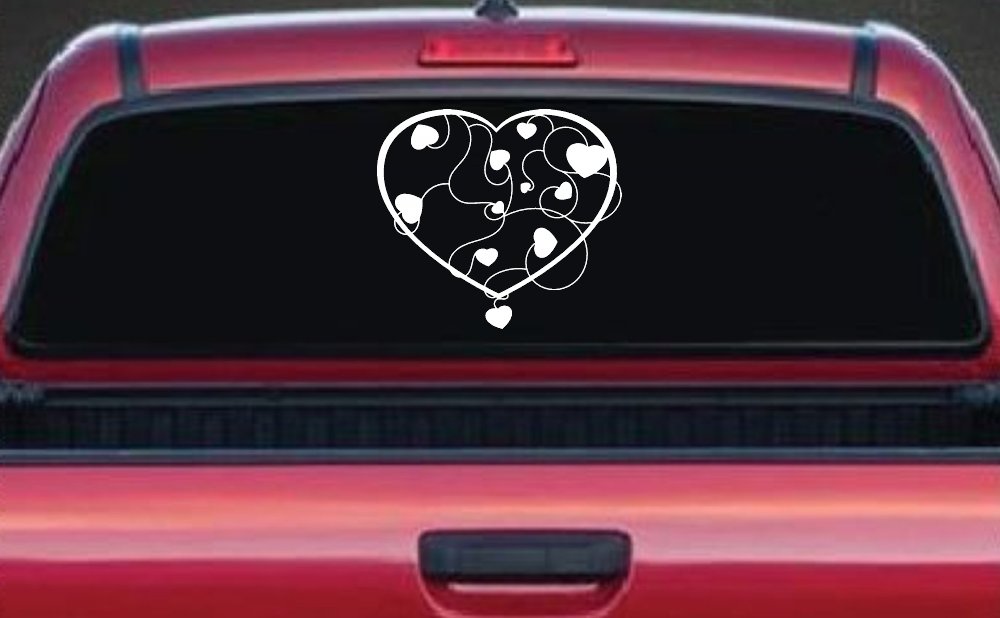 Heart With Vines Swirls Car or Truck Window Decal Sticker