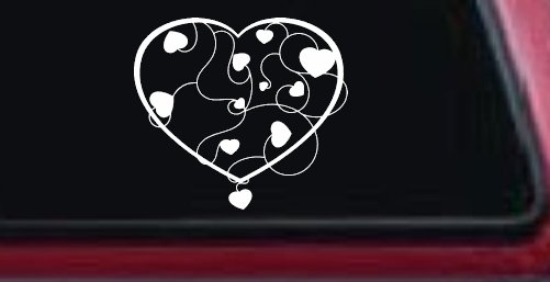 Heart With Vines Swirls Car or Truck Window Decal Sticker