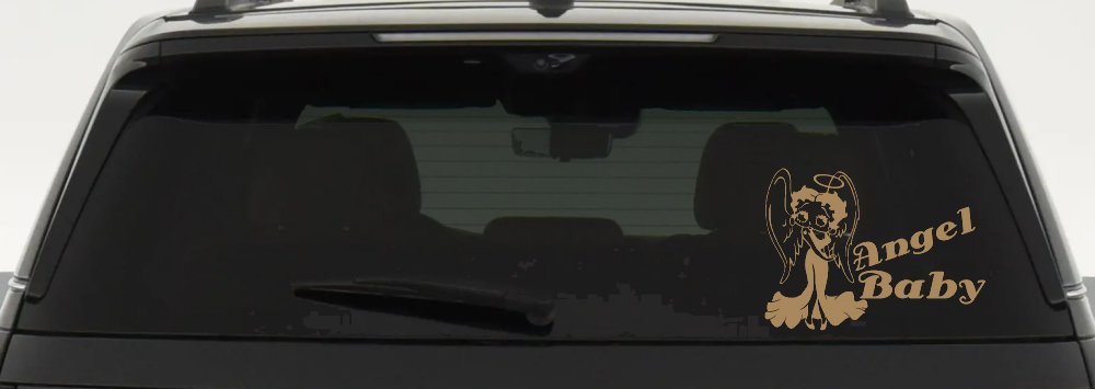 Betty Boop Angel Baby Lady Biker Car or Truck Window Decal Sticker (Light Brown)