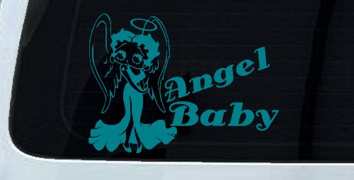 Betty Boop Angel Baby Lady Biker Car or Truck Window Decal Sticker (Turquoise Blue)