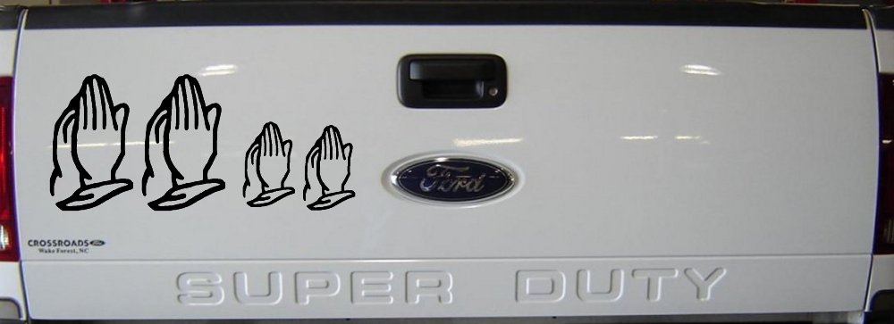 Praying Hands Christian Stick Family Car or Truck Window Decal Sticker