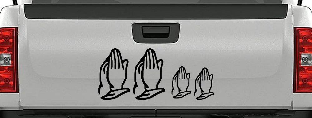 Praying Hands Christian Stick Family Car or Truck Window Decal Sticker