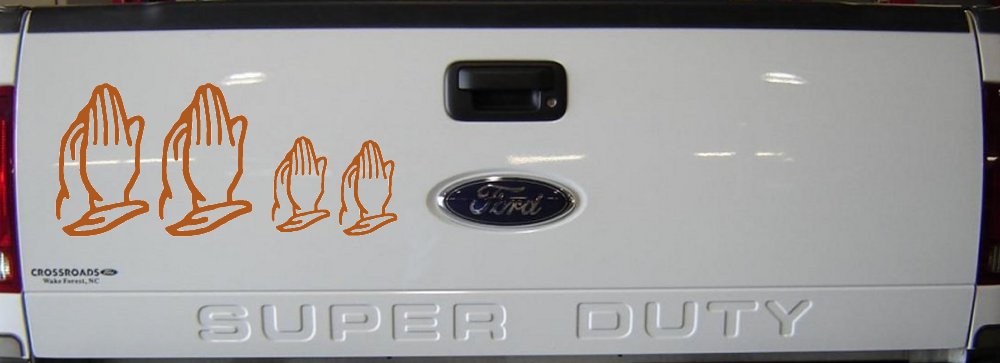 Praying Hands Christian Stick Family Car or Truck Window Decal Sticker (Nut Brown)