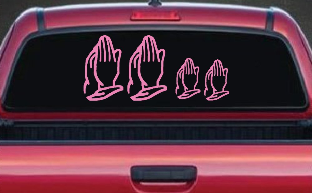 Praying Hands Christian Stick Family Car or Truck Window Decal Sticker